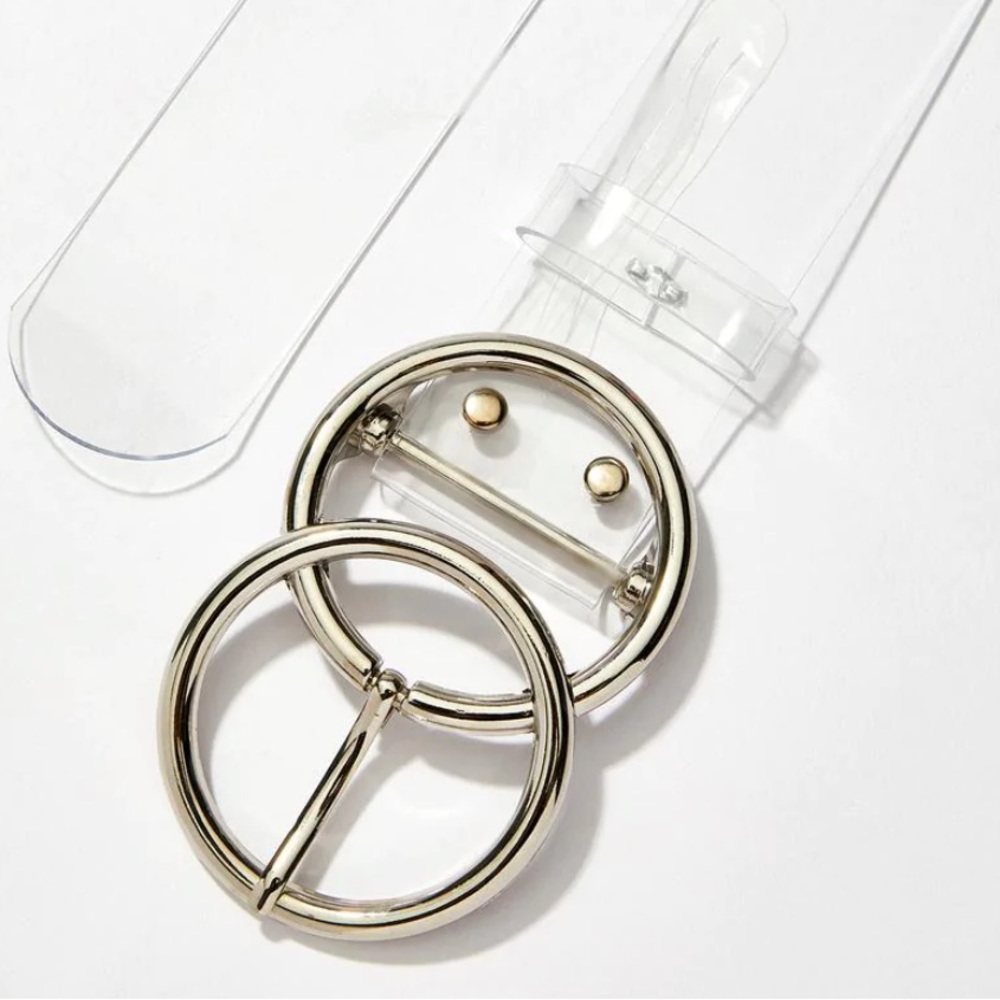 Belt, Clear with Gold Accents NWOT